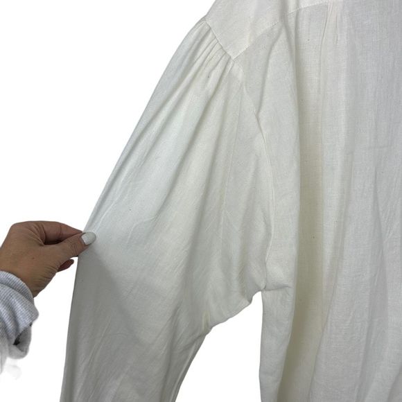 J. Peterman poet shirt band collar cream size XL men’s - Picture 4 of 10